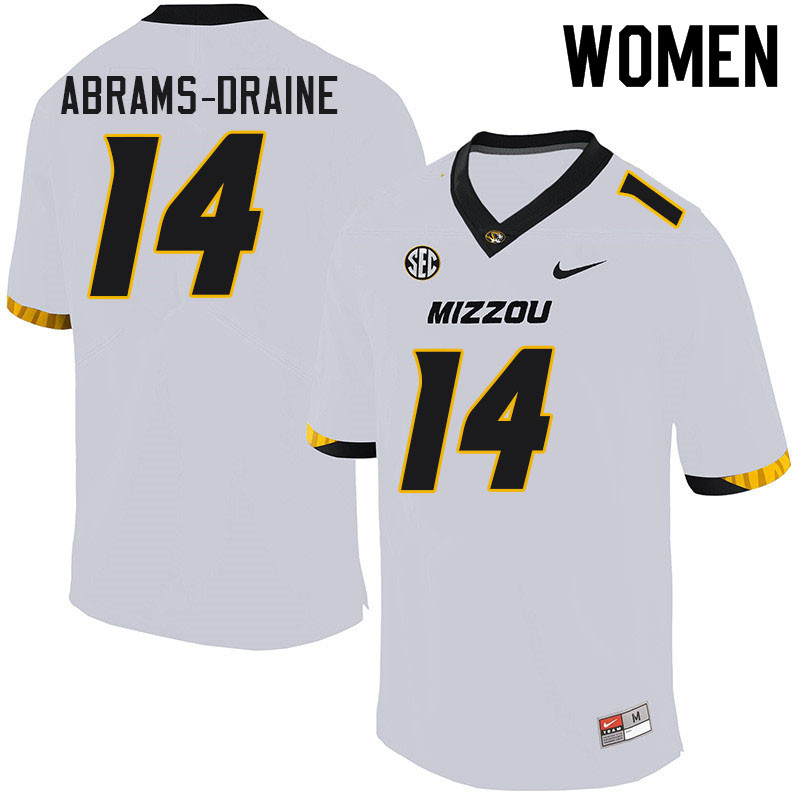 Women #14 Kris Abrams-Draine Missouri Tigers College Football Jerseys Sale-White